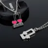 Best Friends - notes de musique / pendentif en forme de coeur - collier 2 pièces