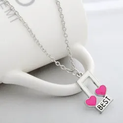 Best Friends - notes de musique / pendentif en forme de coeur - collier 2 pièces