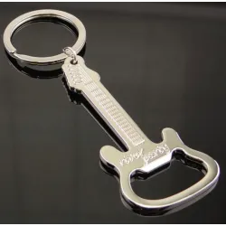 Guitar shaped bottle opener - metal keychain