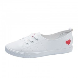 Klassieke witte loafers - platte sneakers - met hartdecoratieSchoenen