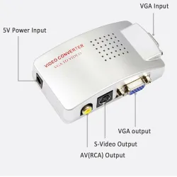 Conmutadores HDMIPC signal converter box - adapter - VGA to TV AV RCA - NTSC PAL