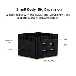 CHUWI - LarkBox - 4K mini PC Intel Celeron - J4115 Quad Core 6GB RAM 128GB ROM Windows 10 Desktop Computer HD USB-C