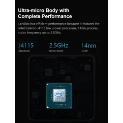 CHUWI - LarkBox - 4K mini PC Intel Celeron - J4115 Quad Core - HD USB-C - 6GB RAM 128GB ROM - Windows 10 - desktop computer