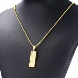CollaresColgante de barra de oro de 18 quilates con collar - 75cm
