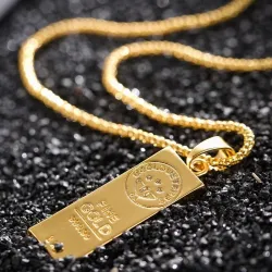 CollaresColgante de barra de oro de 18 quilates con collar - 75cm