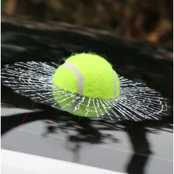 Tennis ball - cracked window - car sticker