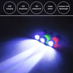 Mini torch flashlight - LED - USB - rechargeable - waterproof - with keychain