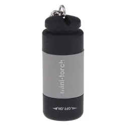 Mini torch flashlight - LED - USB - rechargeable - waterproof - with keychain