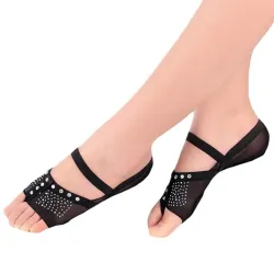 Ballet / dans sokken - open teen / beschermende leren pads - mesh / strassDames mode