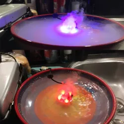 Ultrasonic fog maker - for water pond / fountain / air humidifier - color changing LED light - 24V