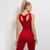 Elastyczny biustonosz push up / legginsy - bezszwowe - wysoki stan - 2 częściowy kompletFitness