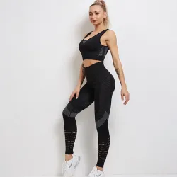 Elastischer Push-Up BH / Leggings - Nahtlos - Hohe Taille - 2er Set