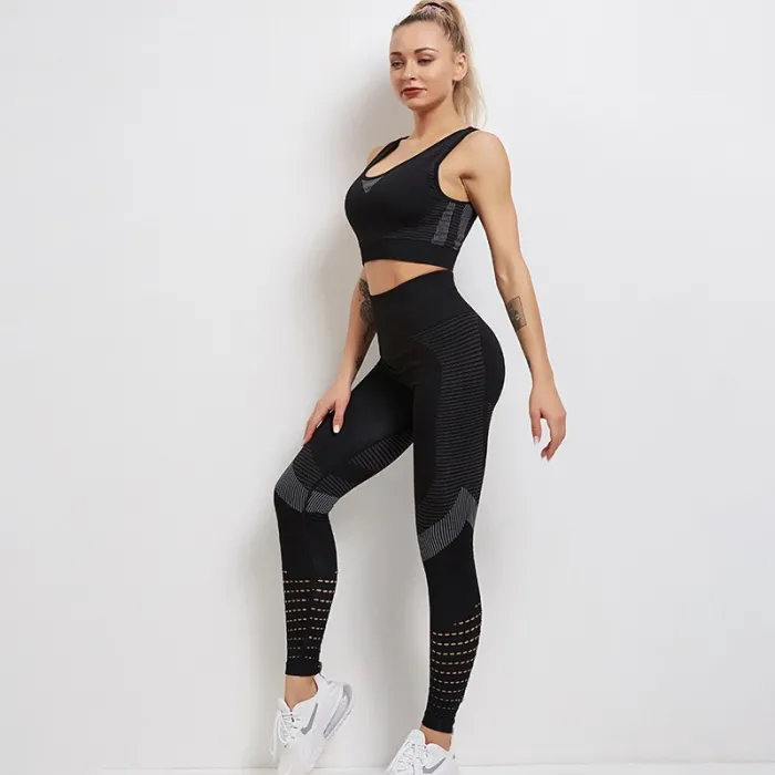 Elastischer Push-Up BH / Leggings - Nahtlos - Hohe Taille - 2er Set