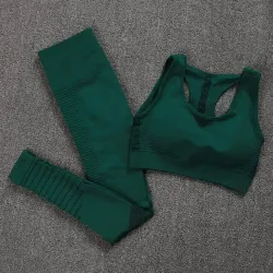 Elastischer Push-Up BH / Leggings - Nahtlos - Hohe Taille - 2er Set