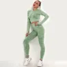 Camouflage fitness set - seamless - long sleeve shirt / leggings