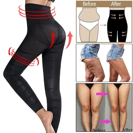 Afslankpanty voor dij / buik / benen - compressielegging - anti-cellulitis - hoge tailleBroeken