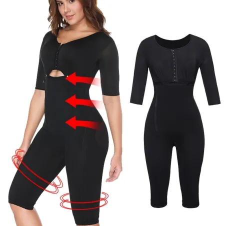 Slimming bodysuit - arms / waist / thighs - full body shaper - with zipper
