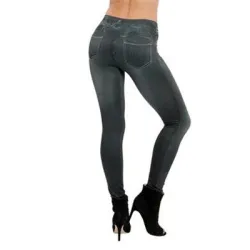 Warm leggings - slimming pants - with fleece lining / pockets