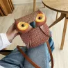Borsa piccola in pelle a forma di gufo - tracolla / tracolla