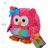 Plush school backpack - pink owl