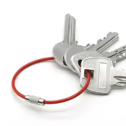 Durable stainless steel wire keychain -  ring connector - hanging cable - 5/10 pieces