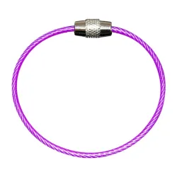 Sleutelhanger van roestvrij staaldraad - rond touw - schroefbare connectorSleutelhangers
