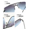 Quadratische Vintage Sonnenbrille - randlos - UV400 - unisex