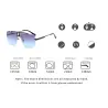 Vintage square sunglasses - rimless - UV400 - unisex