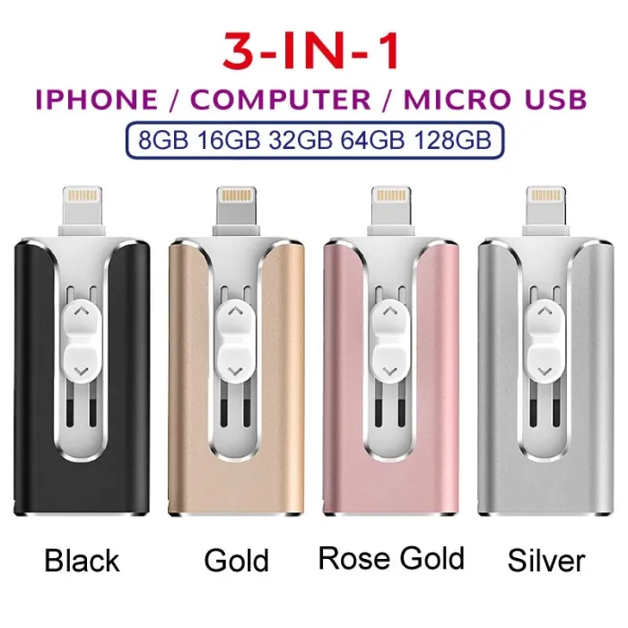 3 in 1 pendrive - USB Flash Drive - 3.0 - OTG - for iPhone / Android / Tablet / PC