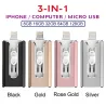3 in 1 pendrive - USB Flash Drive - 3.0 - OTG - for iPhone / Android / Tablet / PC