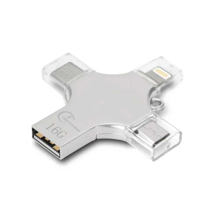 Pamięć flash 4 w 1 - micro USB / type-C / OTG - pendrive - 16GB / 32GB / 64GB / 128GBPamięć USB