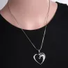 Horse shaped heart pendant - stainless steel necklace