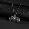 Sonnenblumen-Anhänger mit Kette - zu öffnen - "You Are My Sunshine"-Schriftzug