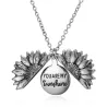 Sunflower pendant necklace - openable - with "You are my Sunshine" lettering