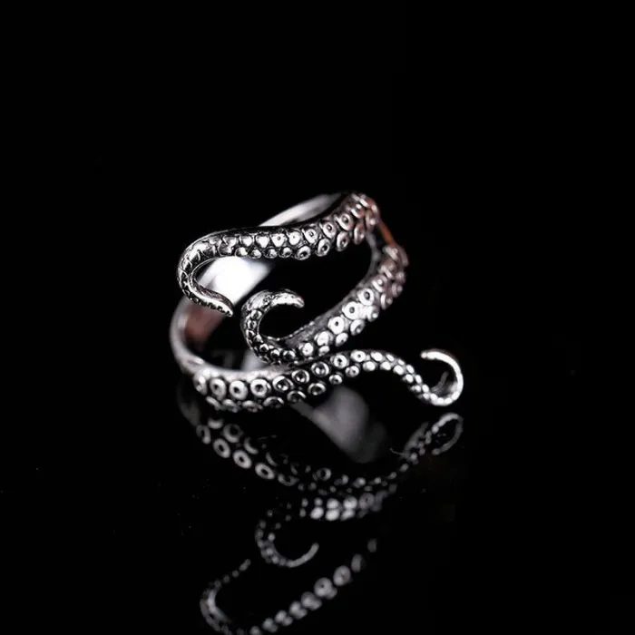 Octopus tentakelring - titanium staal - verstelbaarRingen