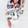 Trendy retro kort jasje - met rits - bloemenprintJassen