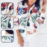 Trendige Retro-Kurzjacke - mit Reißverschluss - Blumendruck