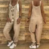 Vintage Leinen Jumpsuit - Schnürriemen - locker - weites Bein