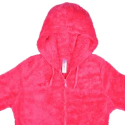 Einteiliger Pyjama - flauschiger Fleece-warmer Overall - mit Kapuze / Reißverschluss
