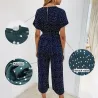 Classic polka dots jumpsuit - short sleeve - loose leg