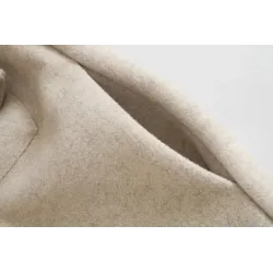 Vintage Wolljacke beige - mit Taschen / Gürtel / Knöpfen