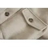 Vintage Wolljacke beige - mit Taschen / Gürtel / Knöpfen