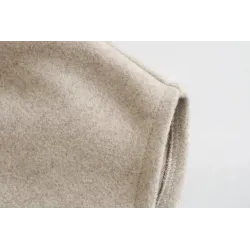 Vintage Wolljacke beige - mit Taschen / Gürtel / Knöpfen