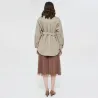 Vintage Wolljacke beige - mit Taschen / Gürtel / Knöpfen