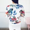 Trendige Retro-Kurzjacke - mit Reißverschluss - Blumendruck