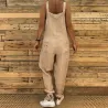 Vintage linnen jumpsuit - veterbandjes - los - wijde pijpenJumpsuits