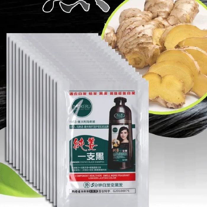 Natuurlijke gembershampoo - snelle haarverf - wit/grijs haardekking - 2 stuksHaarverf
