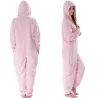 One piece pyjama - fluffy fleece warm jumpsuit - with hood / zipper