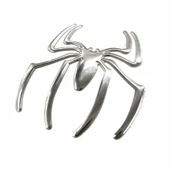 3D spider - car sticker - chrome