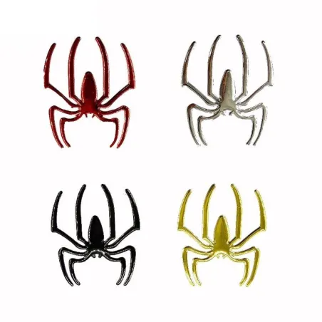 3D spider - car sticker - chrome